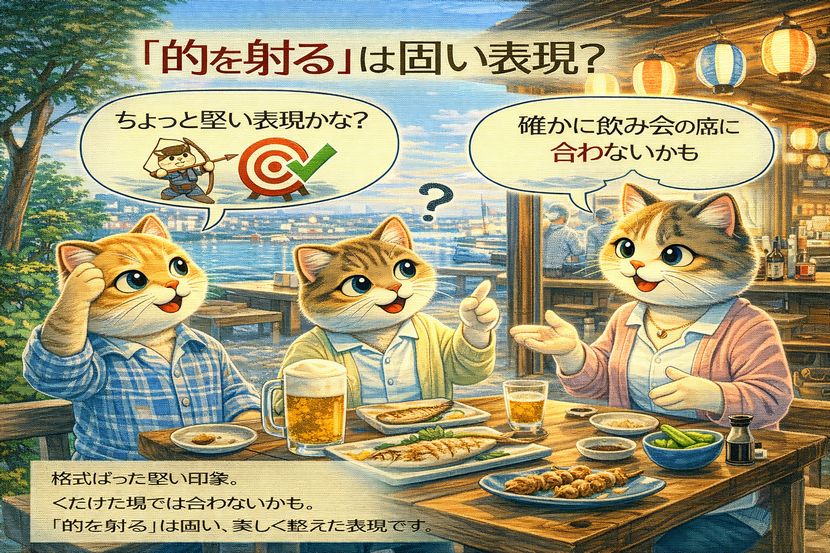 「的を射る」は固い表現？