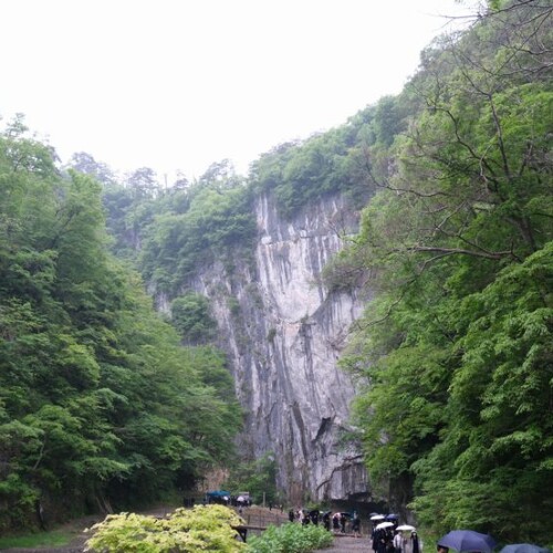 日本三大渓流の猊鼻渓の春５月の写真