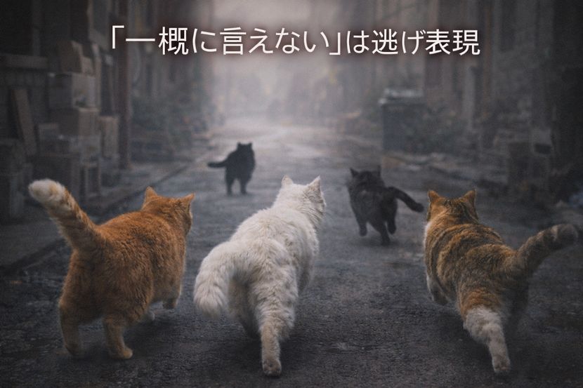 「一概に言えない」は逃げなのか