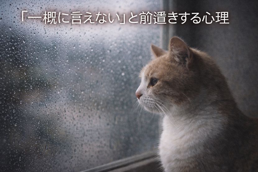 「一概に言えない」と前置きする心理