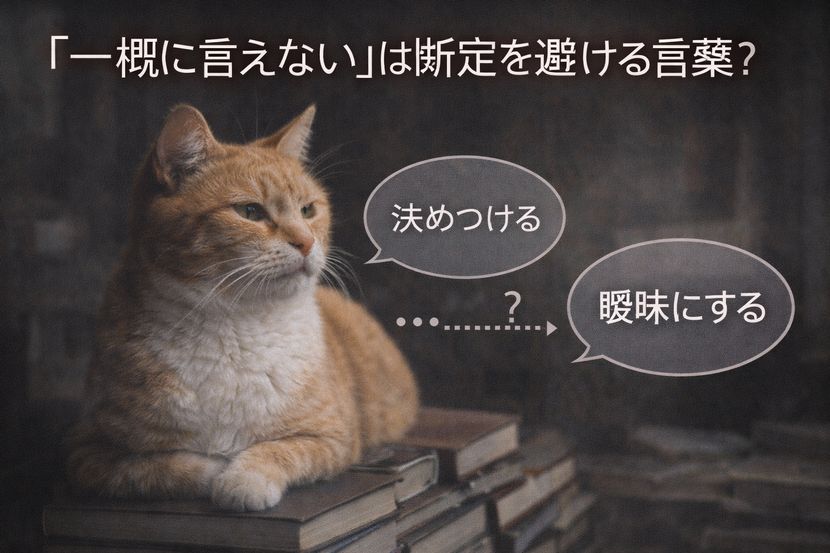 「一概に言えない」は断定を避ける言葉？