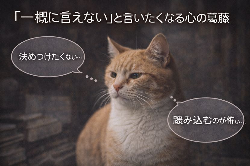 「一概に言えない」と言いたくなる心の葛藤