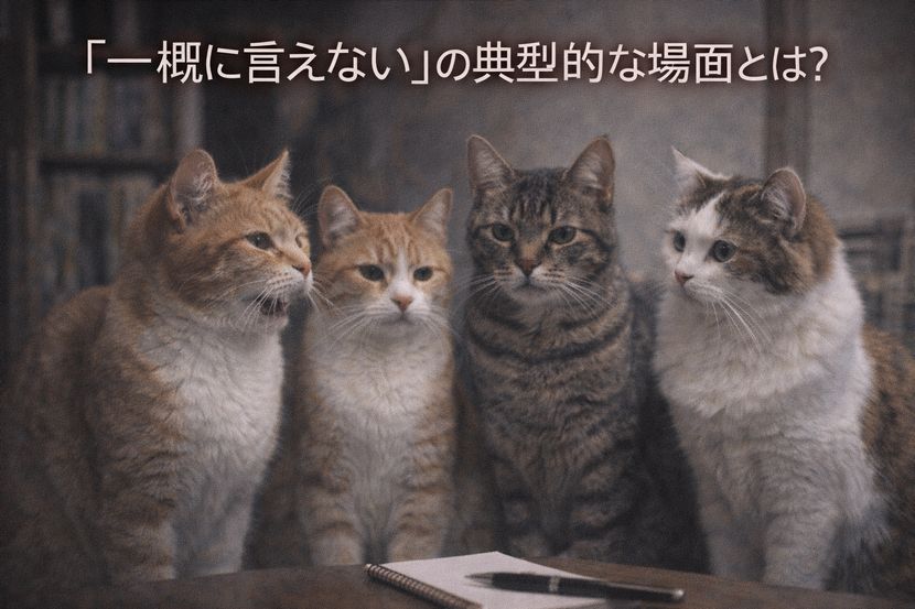 「一概に言えない」の典型的な場面とは？