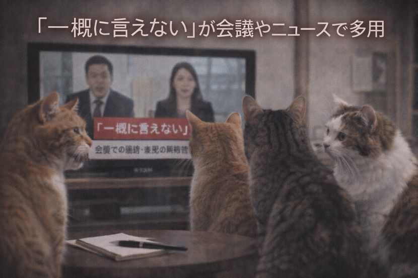 「一概に言えない」が会議やニュースで多用される理由